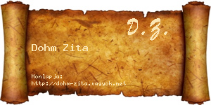 Dohm Zita névjegykártya